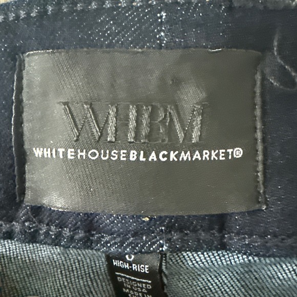 White House Black Market WHBM High-Rise Mariner Wide Leg Jeans Sailor Dark Sz 8 - Picture 8 of 15